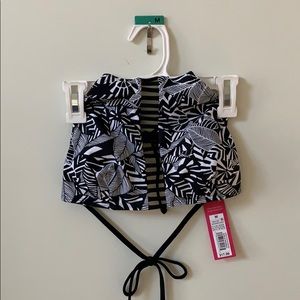 Black and white halter bathing suit top